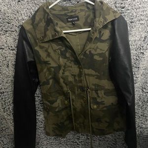 New look Camo and leather jacket